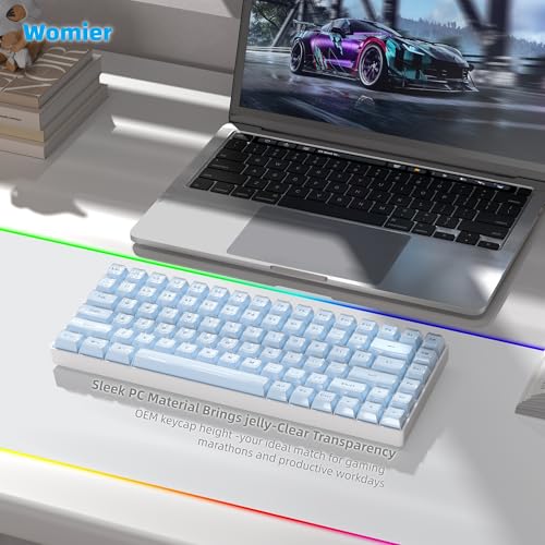 Image of Womier Blue Jelly Keycaps, Shine Through Keycaps for Mechanical Keyboard | OEM Profile Keycap Set, 113-Key Custom Keycaps for 60%,75%,100% Keyboards with Cherry /Gateron MX Switches