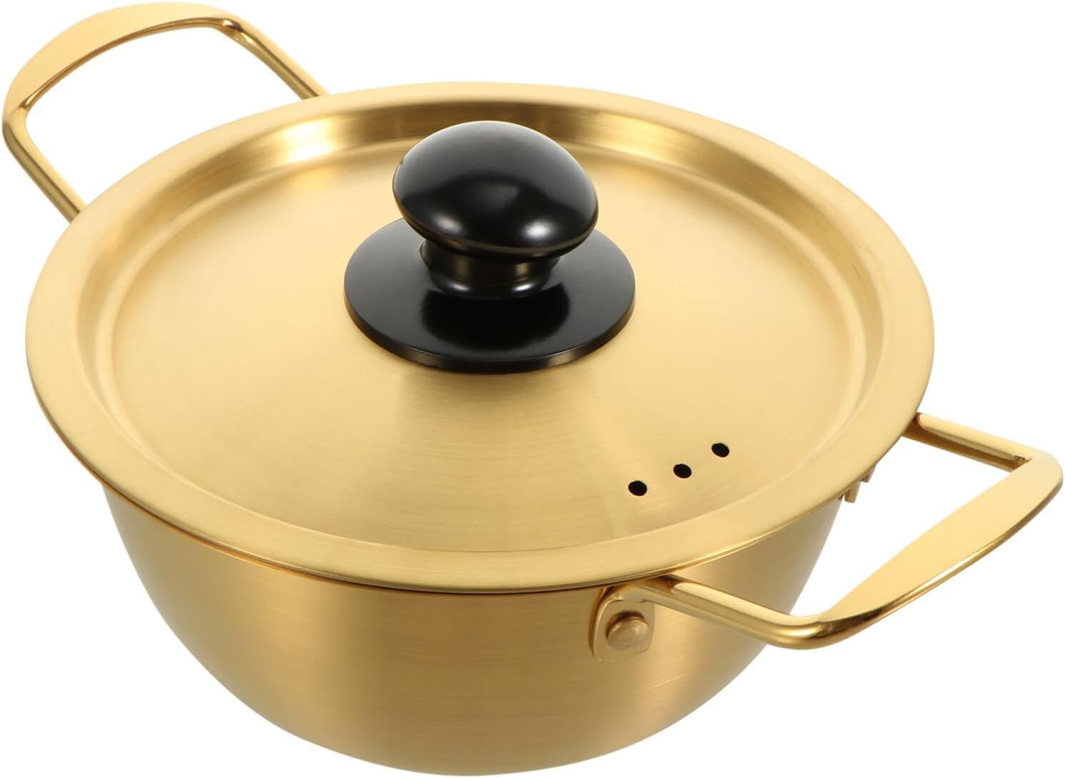 shreesamp stainless steel korean ramen pot with lid – instant golden rice boiler cooker, fast heating soup and pasta cooking pot, lightweight & durable cookware for noodle, maggi serving pot with lid