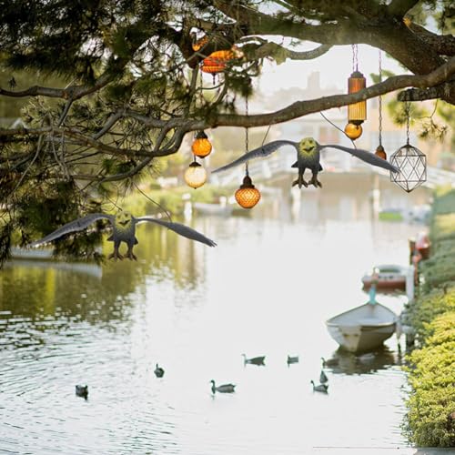 SUPVOX Decoy,lifelike Flying Hawk Decoy Plastic Bird Deterrent with Hanging Eagle Fake Scarer Control Cat Bird for Garden Decoration - Image 2