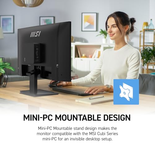 Image of msi PRO MP273 E14A 27-inch IPS 1920 x 1080 (FHD) Gaming Office Monitor, 144Hz, Free-Sync, HDMI, DisplayPort, VGA Port, VESA Mountable, Tilt, Speaker, 4-Side Slim Bezel 1ms, Black