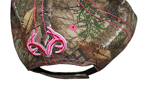 Real Tree Edge Pink Logo Camo Cap Hat Visor, Ladies Fit, Structured, Sweatband, Adjustable Vel-Cro Back Strap #TOP2