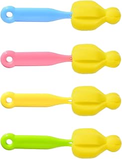 Bäby Bottle Brush Set - 14x3.8cm Nipple Brushes | 4PCS Bäby Bottle Cup SpongeBrush | Wide-Mouth Nipple CleaningBrush | Powerful Absorbent BabySponge Brush | Infànt Feeding Cleaning Tools