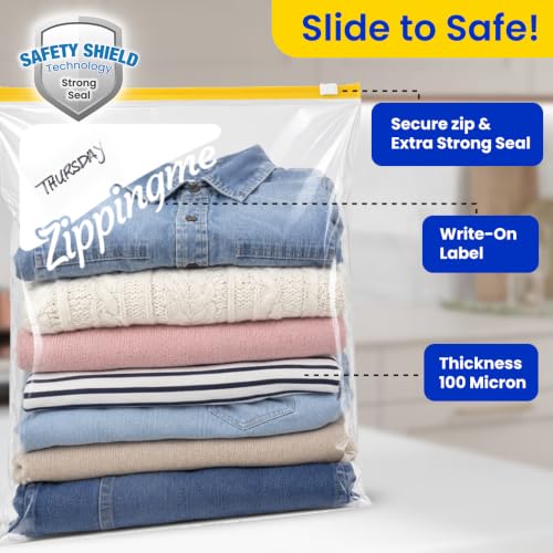 Image of Multipurpose Zip Lock Slider Bags | 15 Large Size (12 inchx14 inch)