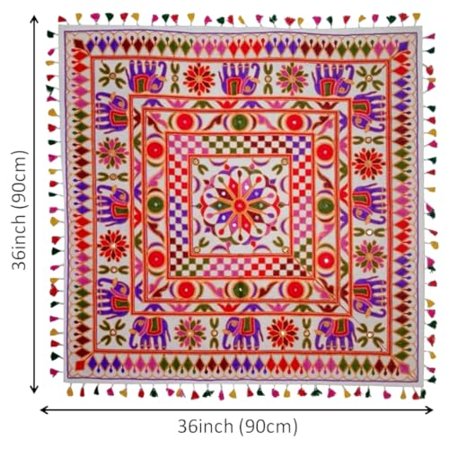 Tapisserie coton Forest Affairs nappe table brodée vintage tenture murale - 5