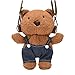 Engpai Mochila de peluche con diseño de oso de dibujos animados, bolsa de hombro, material de felpa suave, juguete suave para bebé, 22 x 20 x 10 cm, accesorios lindos