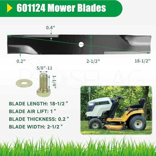 POSFLAG 3 Pack 601124 Mower Blades for Hustler Raptor 54 with Bolts, Fits fot Raptor SDX/SD/Flip, FasTrak SDX/RD, TrimStar Replaces Hustler Fastrak 54 Blades 797696, 797704, 601013, 602416, 797712 by POSFLAG - Image 3
