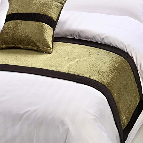 QCQZP Bed Runner Hotel Hotel Linen Bedding Decorative Accessories Five-Star Hotel Luxury Bed Flag Bed Scarf, Green Olives, 50240cm (1.8m Bed)