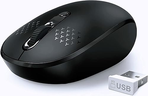 Miniatura 7 de Trueque Mouse inalámbrico, mouse portátil silencioso de 2.4 GHz con receptor USB, mouse ergonómico inalámbrico de viaje, ratones ópticos móviles