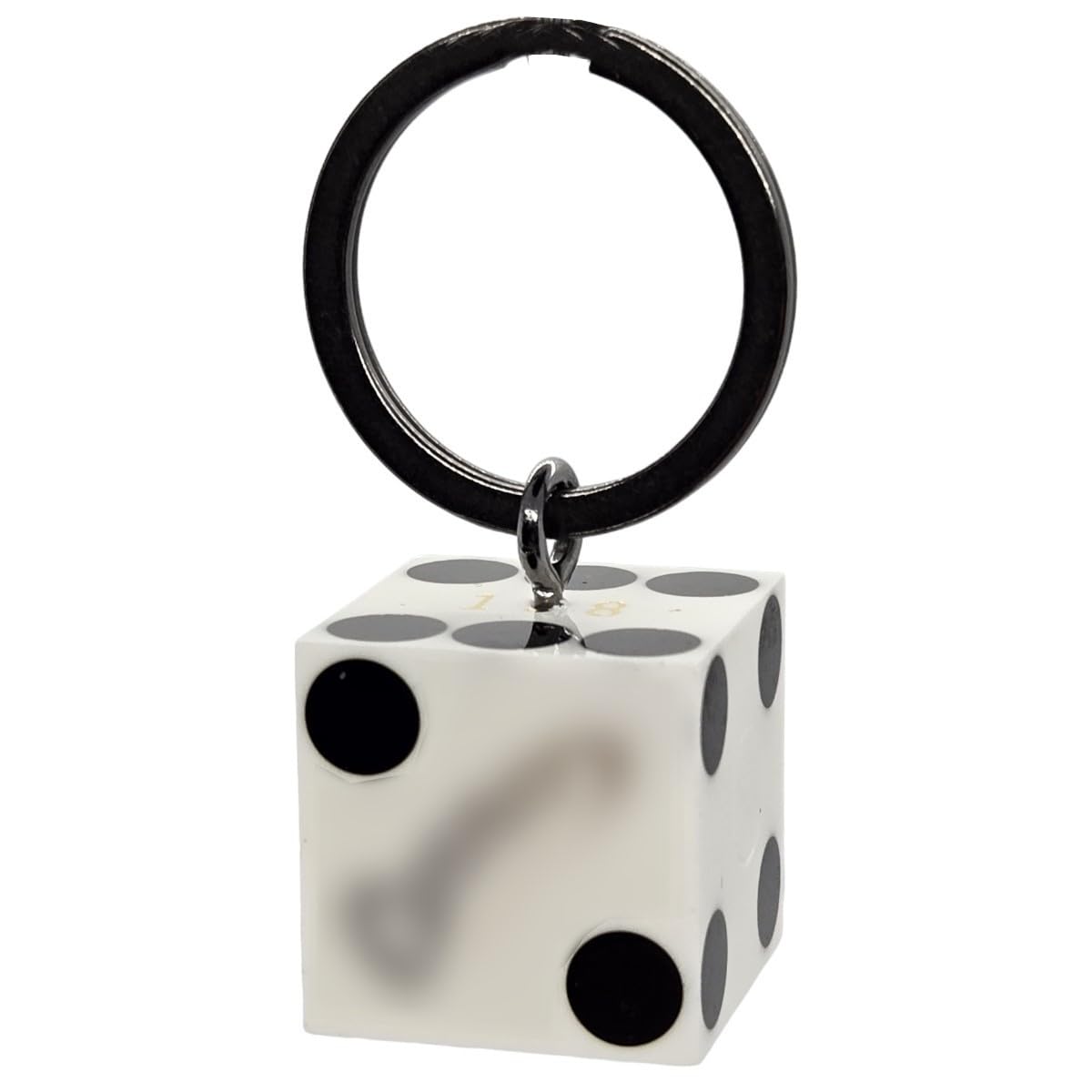 Cyber-Deals Novelty Key Ring Featuring Authentic Las Vegas Lake Tahoe Reno Nevada Casino Craps Dice (White)