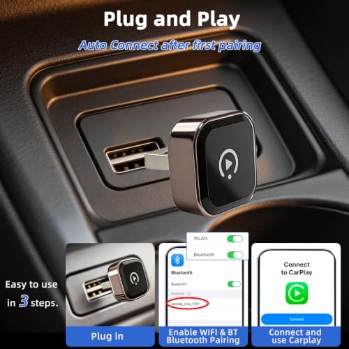 Miniatura 3 de Xinroam Adaptador Carplay Inalámbrico Para Iphone, Mini Car Play Adaptador