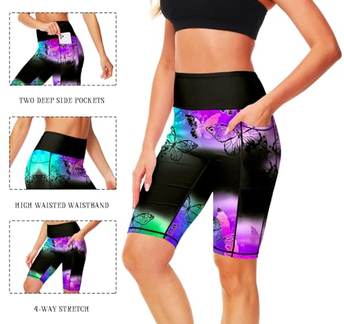Image of AOBUTE Womens 9 inch /10 inch /11 inch Long Swim Board Shorts High Waisted UPF 50+ Biker Shorts with Pockets