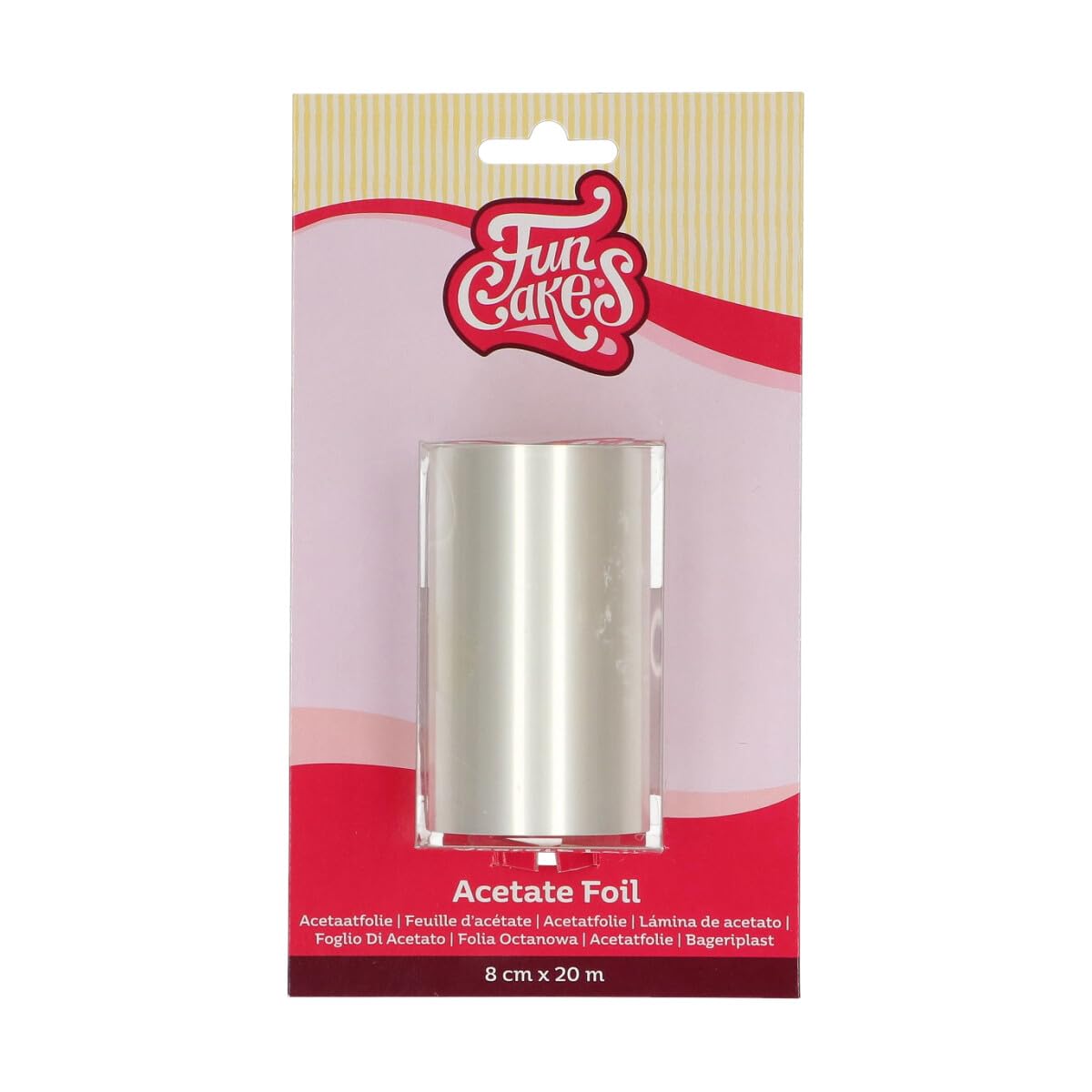 FunCakes Feuille d'acétate Foodsafe, 8 cm x 20 m
