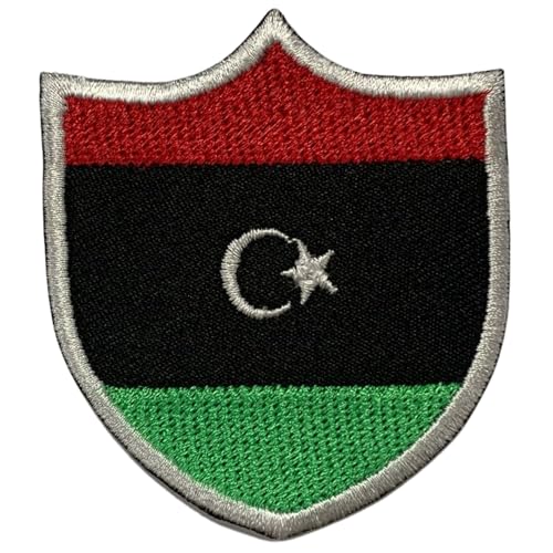 Écusson brodé drapeau de la Libye à thermocoller ou à coudre, symbole national militaire, pour vêtements, sacs à dos, casquettes