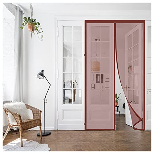 Cortina Mosquitera para Puertas,75x235cm Cortina Mosquitera Puerta Magnetica,Deja pasar el Aire,Instalación Fácil,sin Agujeros,Cierre Automático Cover