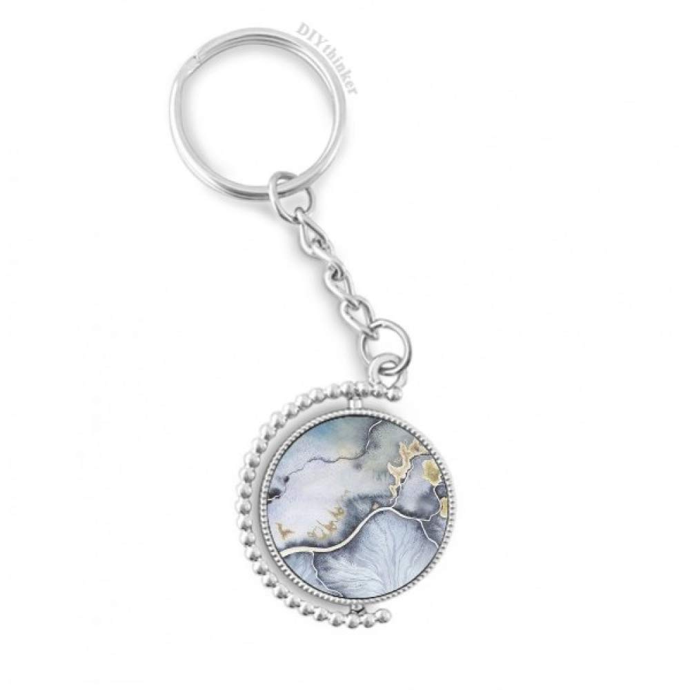 Porte-clé rotatif aquarelle abstraite, idée cadeau utile - 4
