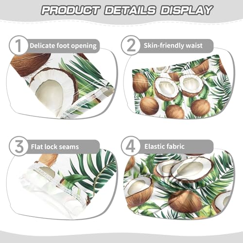 senya Girls Printed Leggings Yoga Pants Coconut Tropical Leaves Pattern for Kids in 4t to 10 Years, 4T3