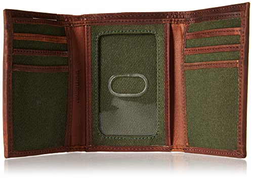 Lucky Brand Men's Canvas With Leather Trim Rfid Trifold, Olive, Osfa #TOP4