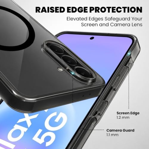 Image of Elzzi Anti Scratch Semi Translucent Cover for Samsung A57 Case, Premium PC + TPU Magnetic Phone Cases Drop Proof, Compatible with Magsafe Slim Never Yellowing Shockproof