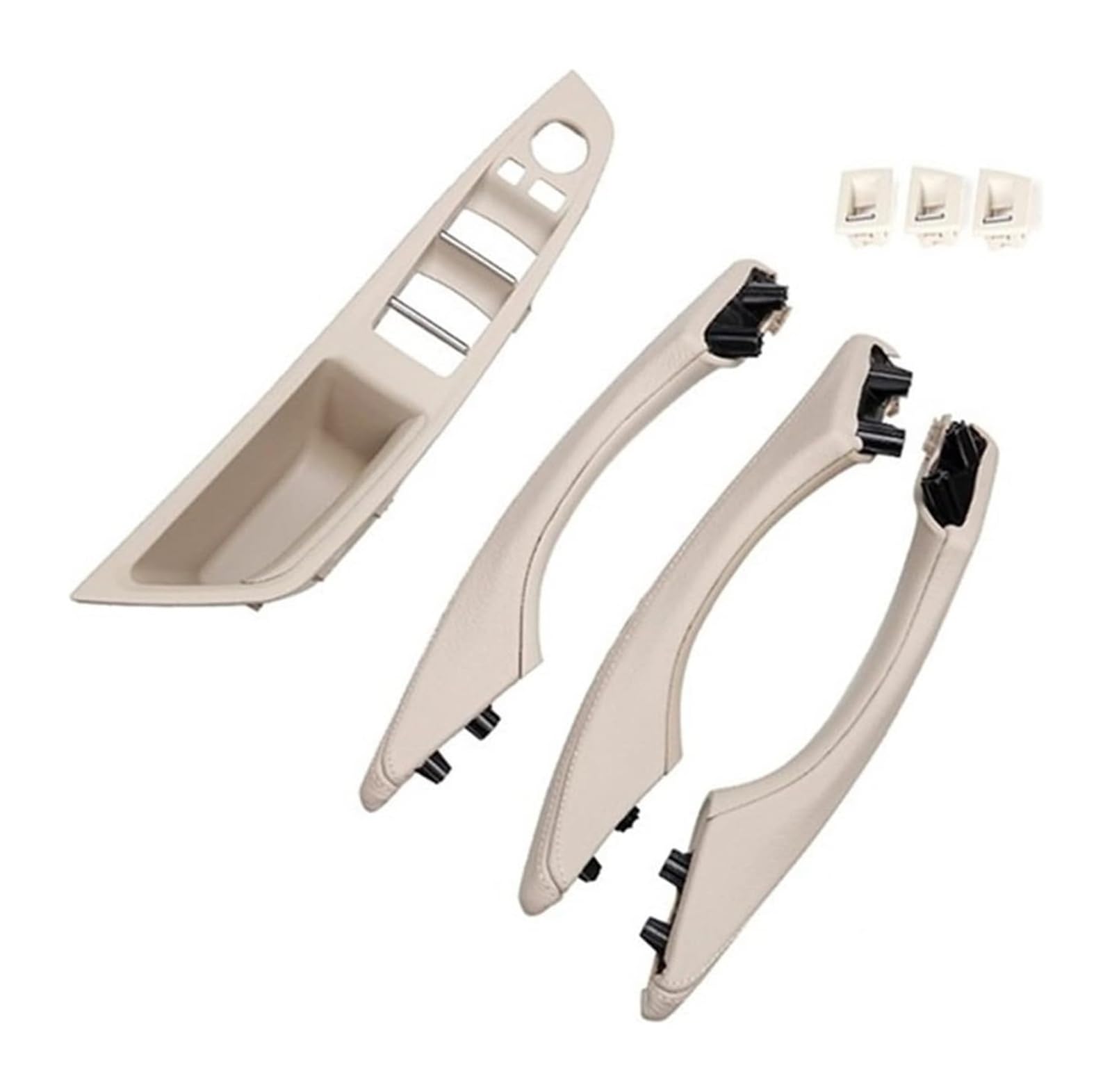 FANGZIQF Inner Door Pull Handles for 5 Series F10 F11 F18 520i 525i 528i 530i 2010-2017 LHD Leather Armrest Interior Door Handle Assembly(Cream)