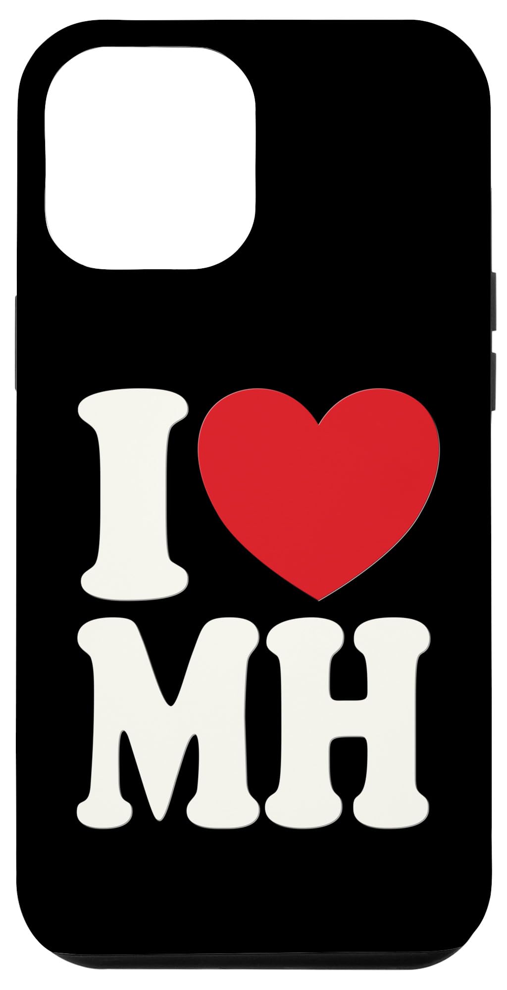 iPhone 14 Pro Max I Love MH I Heart MH Initials Hearts Art M.H Case