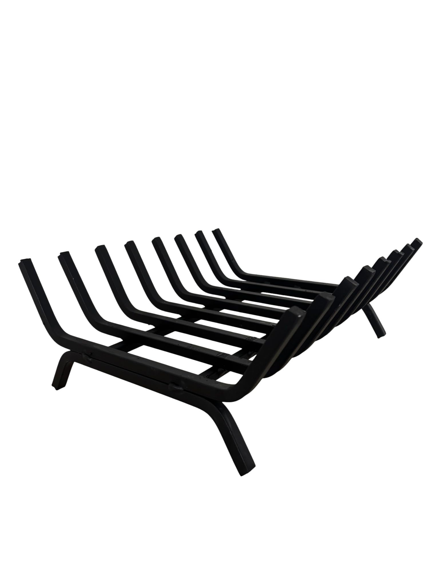 GREGORIOSTORE Portalegna in Ferro per Camino, 40x35x16 cm, Nero, Struttura Robusta 12 mm, Made in Italy