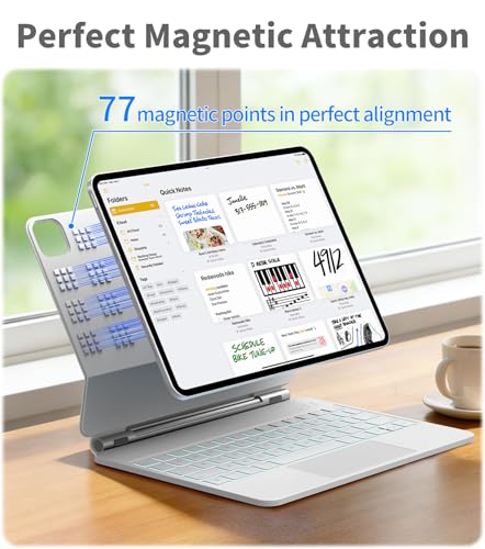 Image of Magic Keyboard for iPad Pro 11-inch (M5 2025 /M4 2024), Uninterrupted View, Snap Tight, iPad Pro 11-inch M5 /M4 Keyboard Case, Effortless Command with Comfort Angle, White