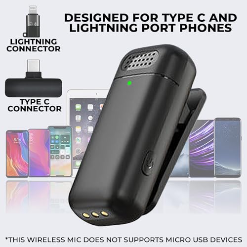 Image of Professional Wireless Mic with Charging Display Case, Noise Canceling Microphone iPhone, and Type C Mobiles for YouTube Video Recording Vlogs Interviews ASMR Podcast (Dual Channel Version)