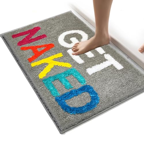 JINGYOU Alfombrilla de baño Antideslizante, Alfombrilla de Baño Súper Absorbente, Alfombrilla de Baño Muy Suave, Gruesa para el Cuarto de Baño(40 x 60 cm, Gris)