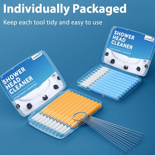 Image of Lumkew 30Pcs Shower Head Cleaner Tool Set, Multi Size Shower Head Cleaning Brush for Small Hole Anti-Clogging Nozzle with Storage Boxes, Showerhead Nozzle Unclogger Picks for Household Bathroom