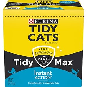 Purina Tidy Cats Clumping Cat Litter, Tidy Max Instant Action Multi Cat Litter – 38 lb. Box
