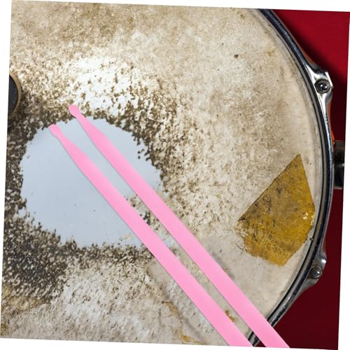 Baquetas ibasenice, 1 par, luminosas para batería y percusión, construcción de nailon, agarre ergonómico, color rosa fluorescente miniatura 5