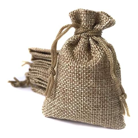 Linen bag 7 * 9 cm (70 bags) Gift bag, souvenirs, gifts, crafts, DIY, jewellery, rice, Christmas, events, DIY… Sackcloth/hessian/jute drawstring bags. Jute small bags for gifts, thank-you gifts… Cover