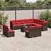 vidaXL Gartenmöbel-Set mit Kissen, 13-teilig, Terrassensofas, Möbel-Set für den Außenbereich, Terrasse, modern, Braun, geflochtenes Kunstharz