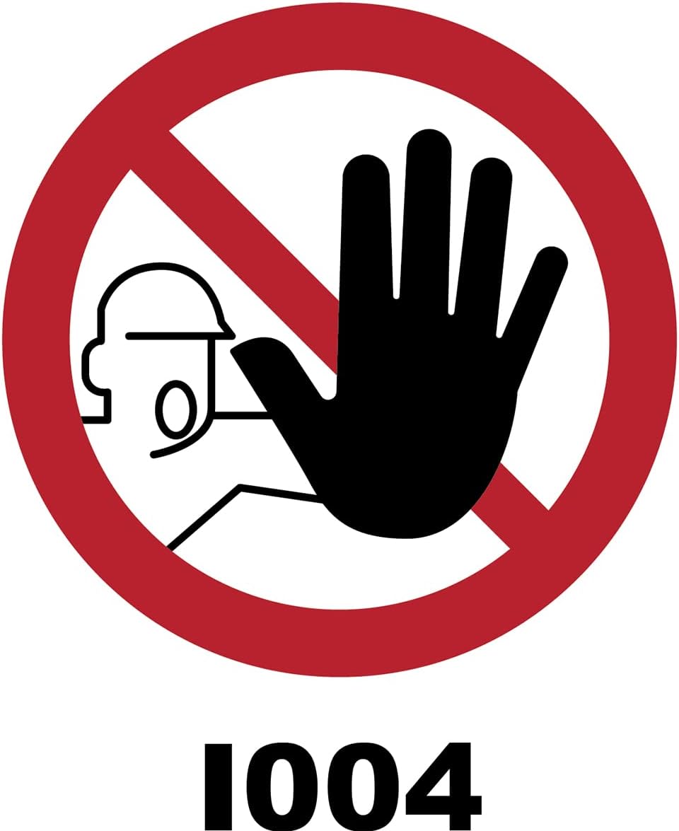 Laminated Round Sign Sticker Water-Resistant NF ISO7010 – UV Resistant Laminated Adhesive – Stop! No Access – Diameter 35 cm