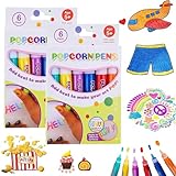 DIY Bubble Popcorn Drawing Pens, Magic Puffy Pens, Puffy Popcorn Color Pen, Magic Popcorn Pen, Puffy Bubble Pen Puffy 3D Art Safe Pen for Kids (2 Set/12pcs)