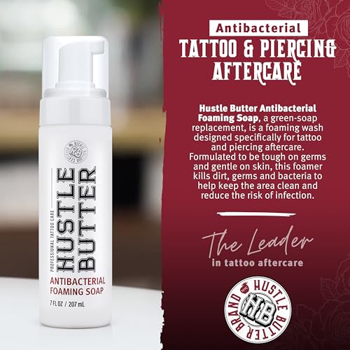 Hustle Butter Deluxe 218 Hustle Bubbles Tattoo Aftercare Tattoo Soap Antibacterial Soap To Clean New Tattoos & Piercings Essential Tattoo Supplies 7Oz thumb #1