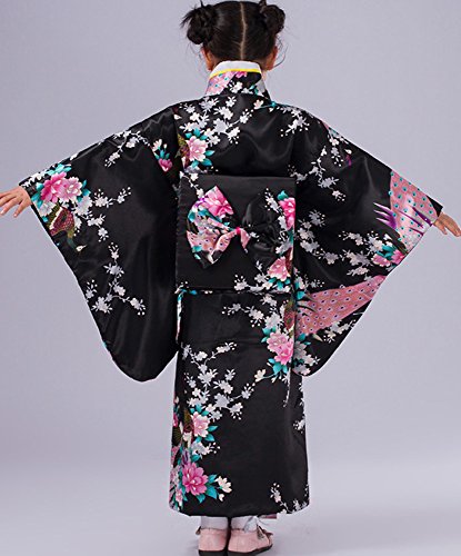 CRB Womens Girls Kimono Japanese Asian Top Dress Robe Sash Belt Fan Set Outfit2