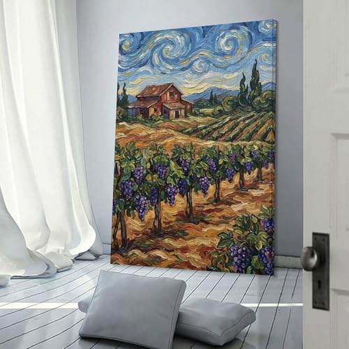 Tableau de paysage style Van Gogh peinture à l'huile sur toile salon et chambre 60x90