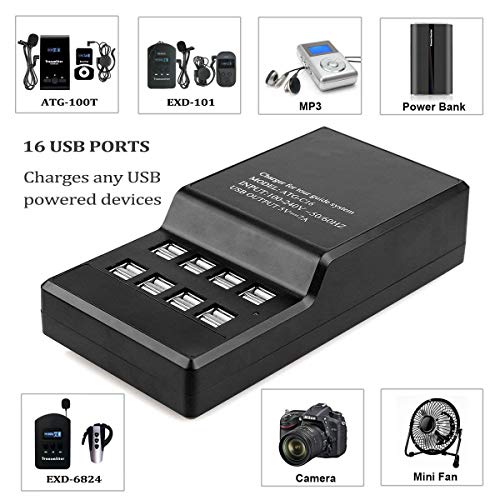 EXMAX ATG-C16 Base de carga USB de 16 puertos compatible con sistemas de guía turística inalámbricos EXD-101 ATG-100T EXD-6824 EXD-6688 EXMAX miniatura 2