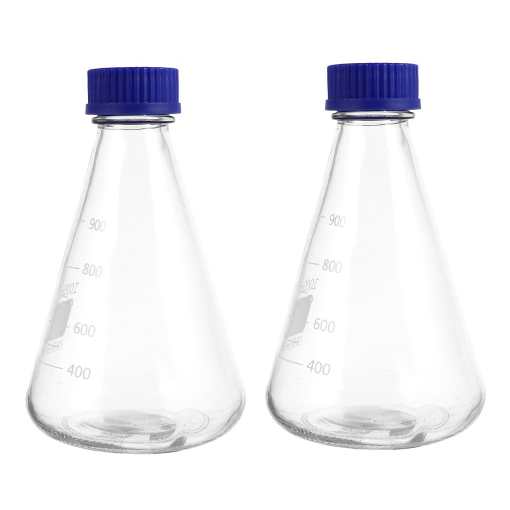 PRETYZOOM 2pezzi Bottiglie Coniche di Vetro da 1000ml per Applicazioni Scientifiche, Misurazione Accurata e Supporto Stabile per Studenti e Chimica