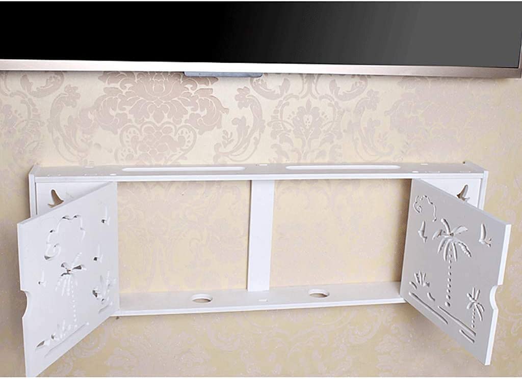 ❀❀❀Wifi-Router-Regal,Desktop-Deko-Box, Aufbewahrungsbox for WLAN-Router – Regal, weiß, for Aufhängen an der Wand, frei stanzbar, WLAN-Rack, Wohnzimmer, Okklusionsbox, Set-Top-Box, einfach und modern