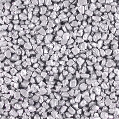 Terralith Steinteppich Metallic Komplett-Set für 1qm - Körnung: mittel - 4-6mm mit Polyurethan Bindemittel - für Außen in grau