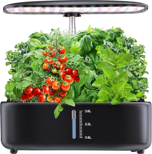 Hydroponics Growing System Kit - 12 Pods Indoor Herb Garden with LED Grow Light, Adjustable Height...