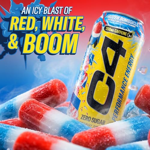 Image of C4 Energy Carbonated Zero Sugar Energy Drink, 200mg Caffeine Frozen Bombsicle, 16 Fl Oz (Pack of 12)