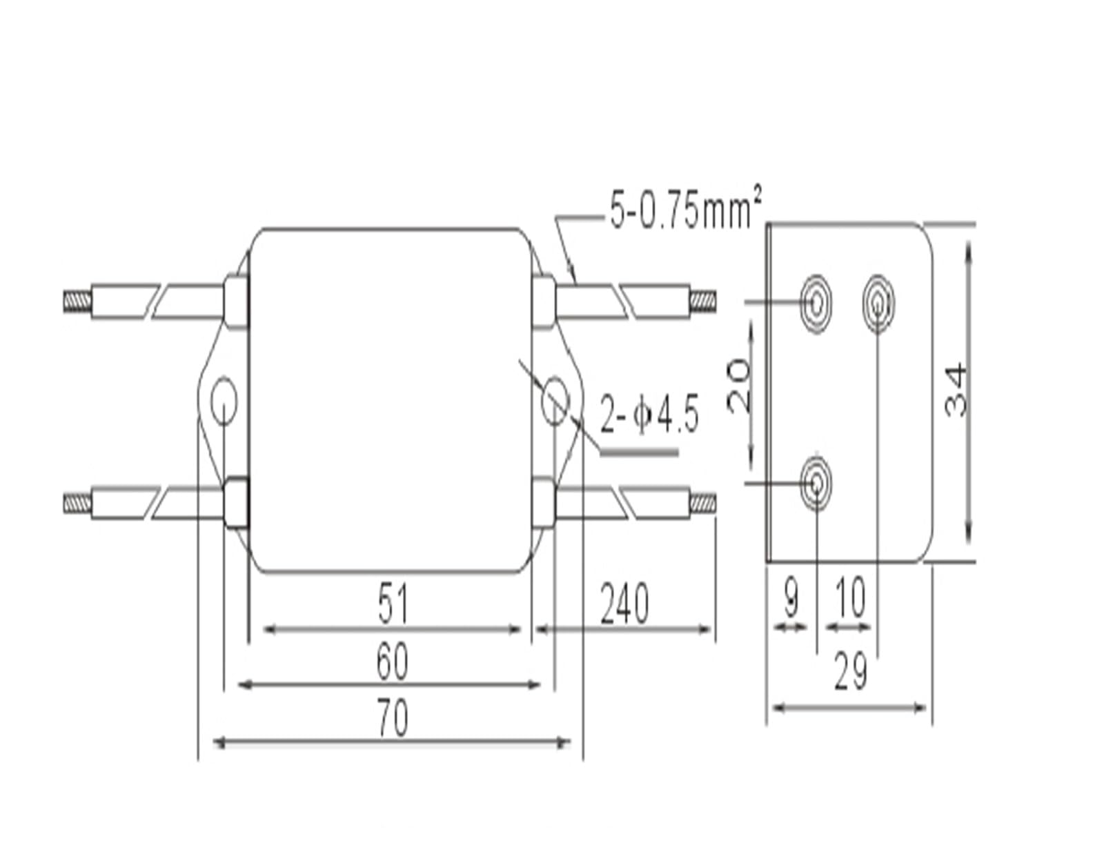 DVNXDPXJ Filter TY410W-3 3A 250V double section high performance filter