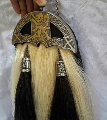 Scottish Original Kilt Long Horse Hair Dress Sporran With Unique Enamel Cantel3