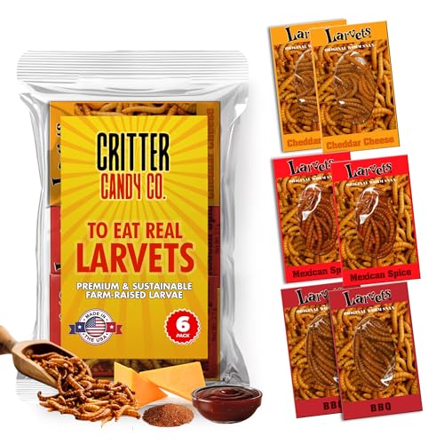 HotLix Larvets Edible Bugs (6-Pack) | Real Flavored Edible Larvae