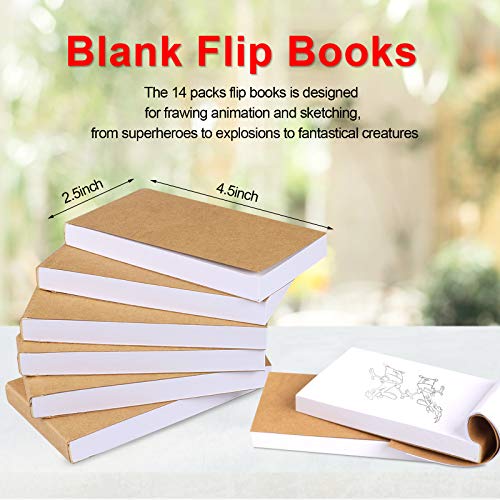 14 Pack Blank Flipbooks, 840 Sheets (1680 Pages) Flip Book Paper for