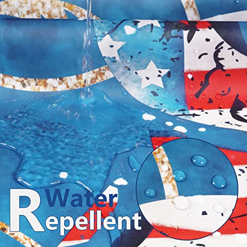 Ikfashoni 4 Pcs American Flag Shower Curtain Set With Non-Slip Rugs, Toilet Lid Cover And Bath Mat, 4Th Of July Shower Curtain With 12 Hooks, Independence Day Patriotic Shower Curtain For Bathroom #TOP4