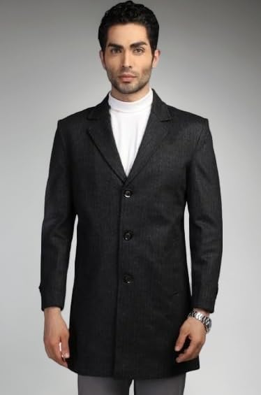 Men’s Winter Coat | Warm Wool Blend Overcoat with Full Sleeves | Long Coat with Button Closure & Pockets